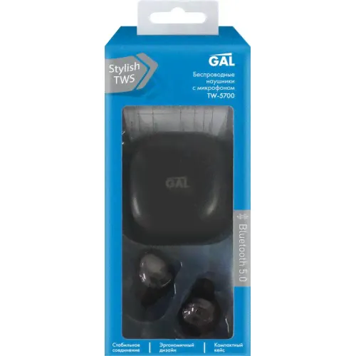 Наушники беспроводные GAL TW-5700/4600 черный в магазинах Лента-0